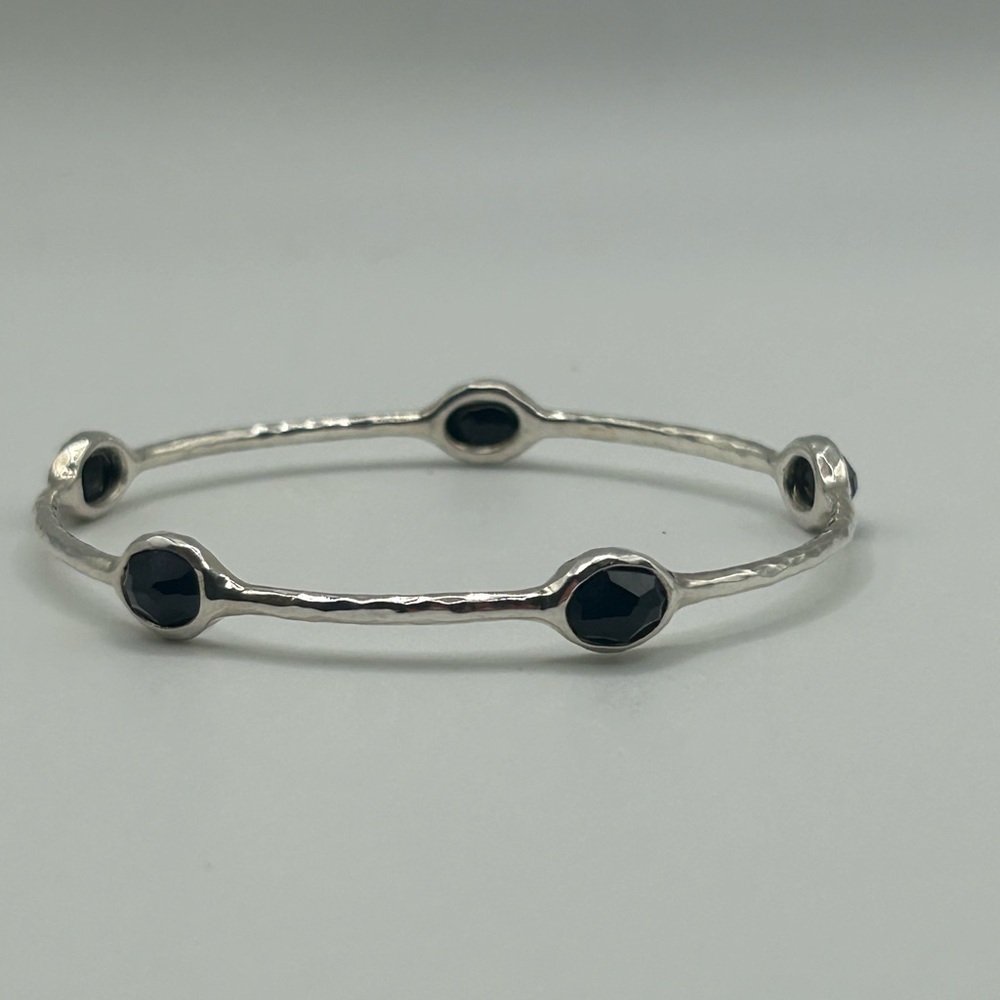 Ippolita 925 Silver and Black Onix Rock Candy 5 station Bracelet